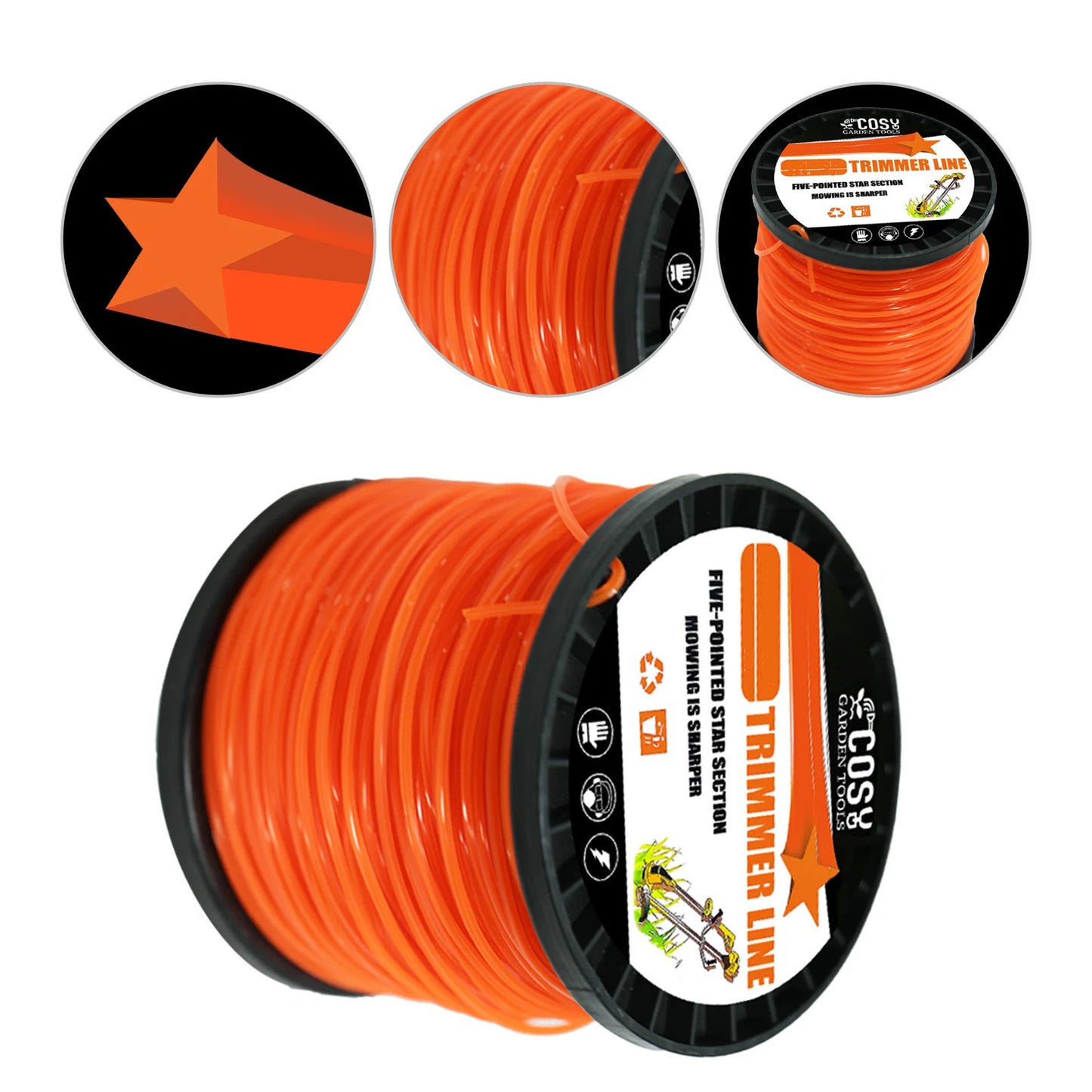 COSY 1LB Nylon Octagonal shape Mowing Trimmer Line Trimmer Head String for Grass Trimmer Roll Grass Rope Line Brushcutter Wires