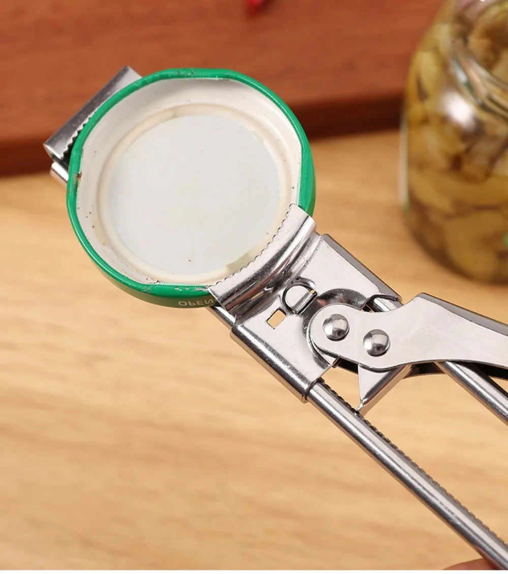 New Adjustable Stainless Steel Can Opener Rotating Non-slip Bottle Opener Twist Multifunctional Manual Can Opener Kitchen Tool