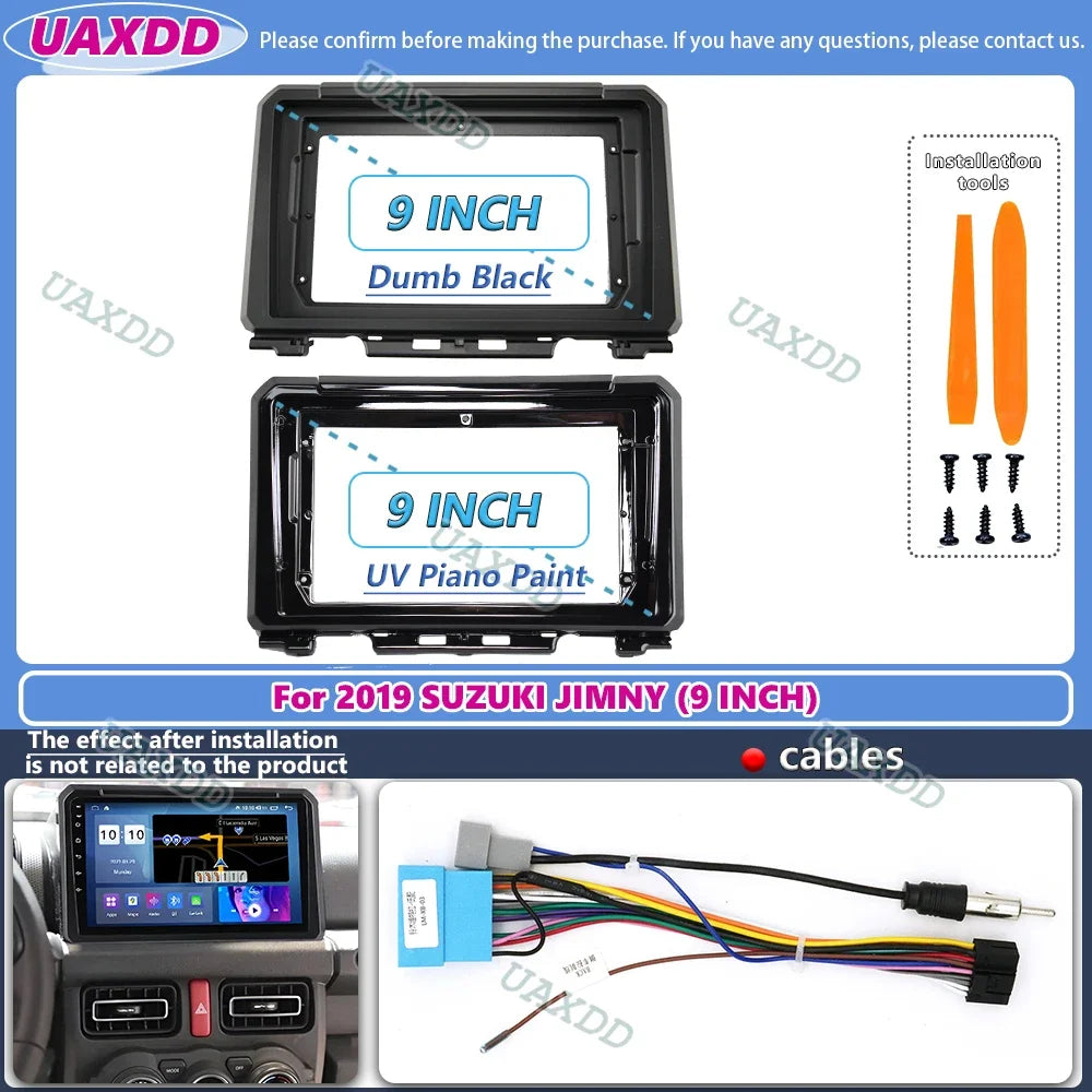 9" Dash Fascia & Wiring Harness Kit for 2019 Suzuki Jimny — Android Stereo Install Frame