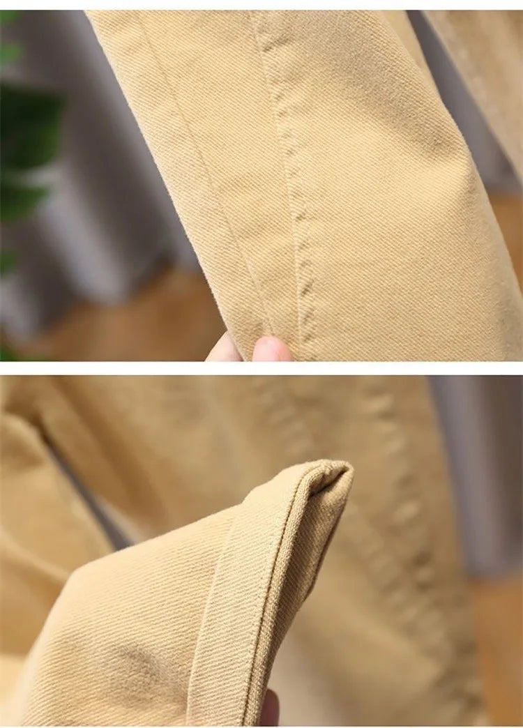 Children Clothes 2025 Spring Autumn Cargo Pants Full Length Pockets Solid Elastic Waist Cotton Casual Fashion Boys Pants 2-8T