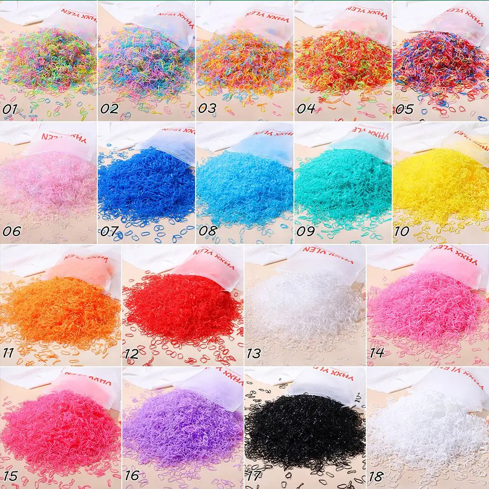 MMAlto Colorful Disposable Elastic Hair Ties for Girls – 500/1000/2026 Pcs Bulk Pack