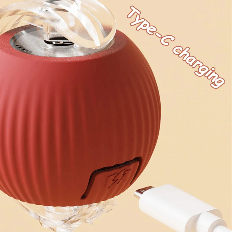 Automatic Rolling Cat Ball with Faux Tail, Rechargeable