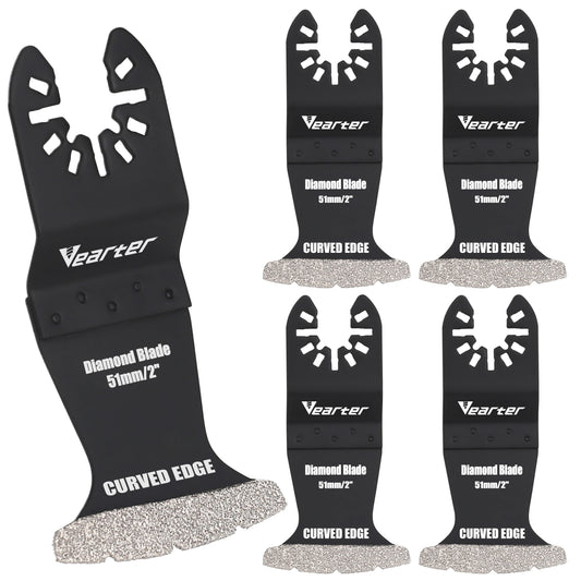 Diamond oscillating multi-tool blades for grout and tile