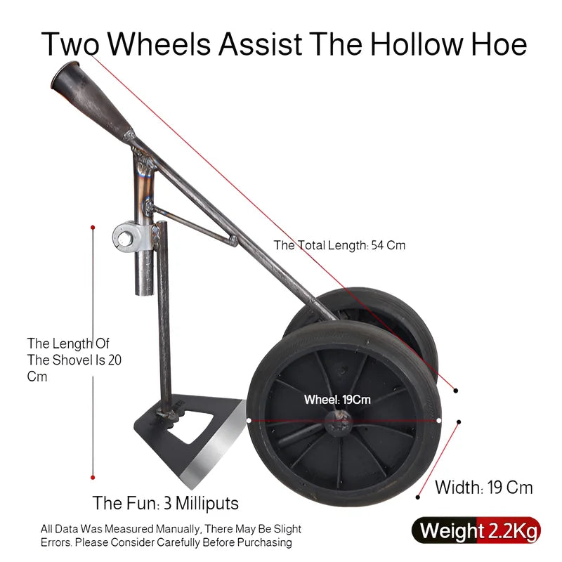 Hand-pulled Multi-function Plow 3 in 1 Multi-Function Wheel Hoe Cultivator, Double Wheels Weeder Tiller Furrow Plow for Garden F