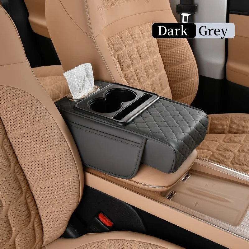 Car Center Console Cover, Leather Armrest Cover for Car, Universal Middle Console Cushion