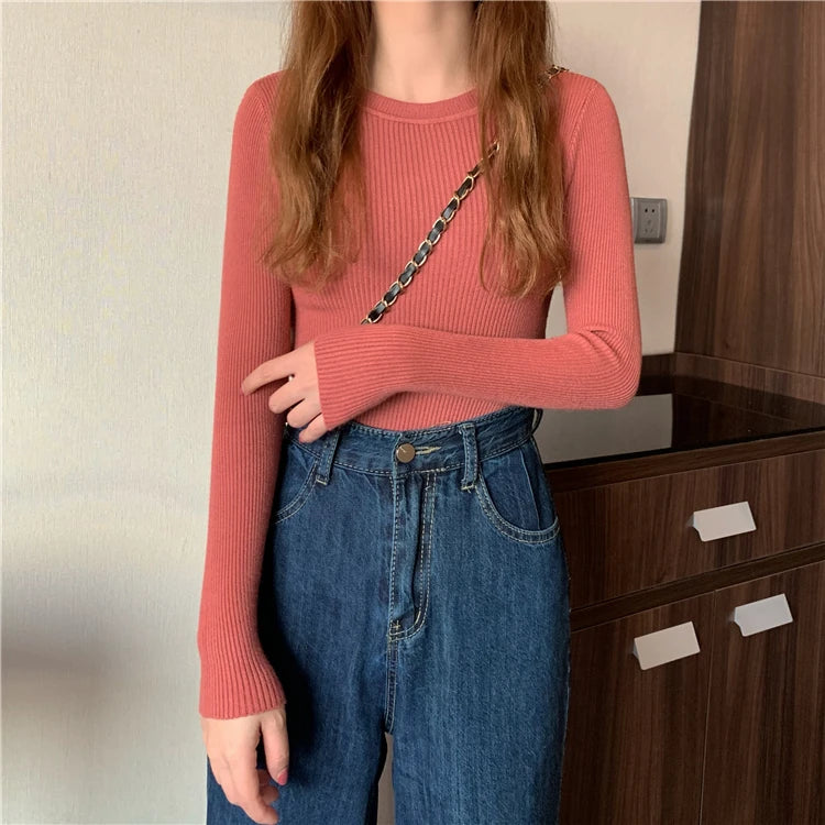 Women's basic knit pullover, crew neck jumper — view 10 of 20