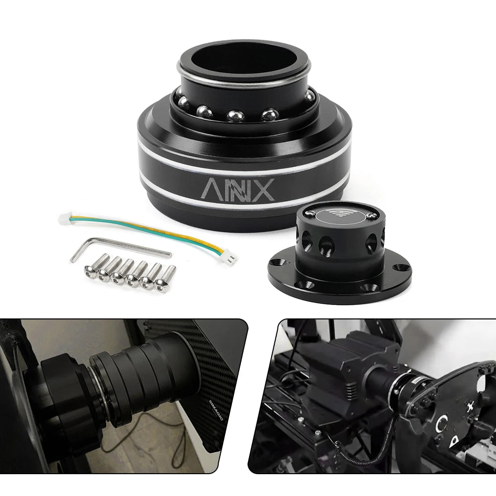 MUGE-New 6 Hole Racing Simulator Game Steering Wheel Quick Release Hub Adapter 70MM For MOZA Simagic M10 A/Mini Euro Truck QR040