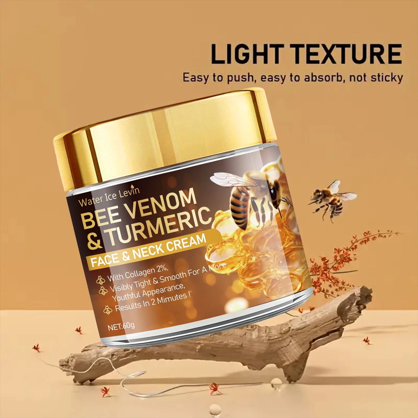 Bee Venom Instant Facial Lifting Cream – Firms & Lifts Loose Skin with Hyaluronic Acid | All Skin Types