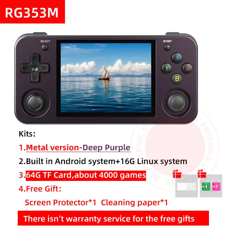 Anbernic RG353M Metal 3.5 Inch IPS Touch Screen Game Player 640*480 Built-in Hall Joystick Android 11 64 Bit Linux System Gifts