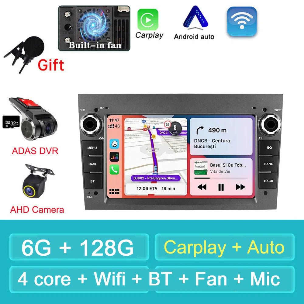 Car Stereo with Apple CarPlay & Android Auto, Compatible with Opel/Vauxhall Astra, Antara, Vivaro, Vectra & Corsa