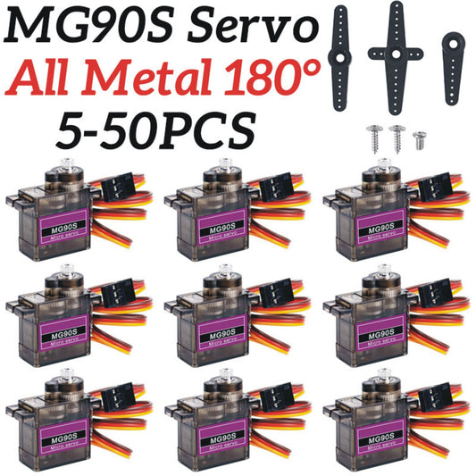 MG90S Servo 9g 5/10/20/50 Pcs All Metal Gear 9g SG90 Upgraded Version For Helicopter Plane Boat Car MG90 9G Trex 450 RC Robot