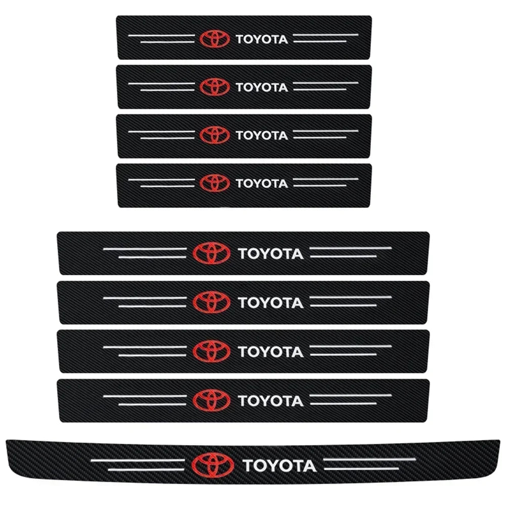 For Toyota Rav4 Yaris Prius Avensis Corolla Camry Car Threshold Strip Carbon Fiber Sticker Car Door Sill Protector Accessories