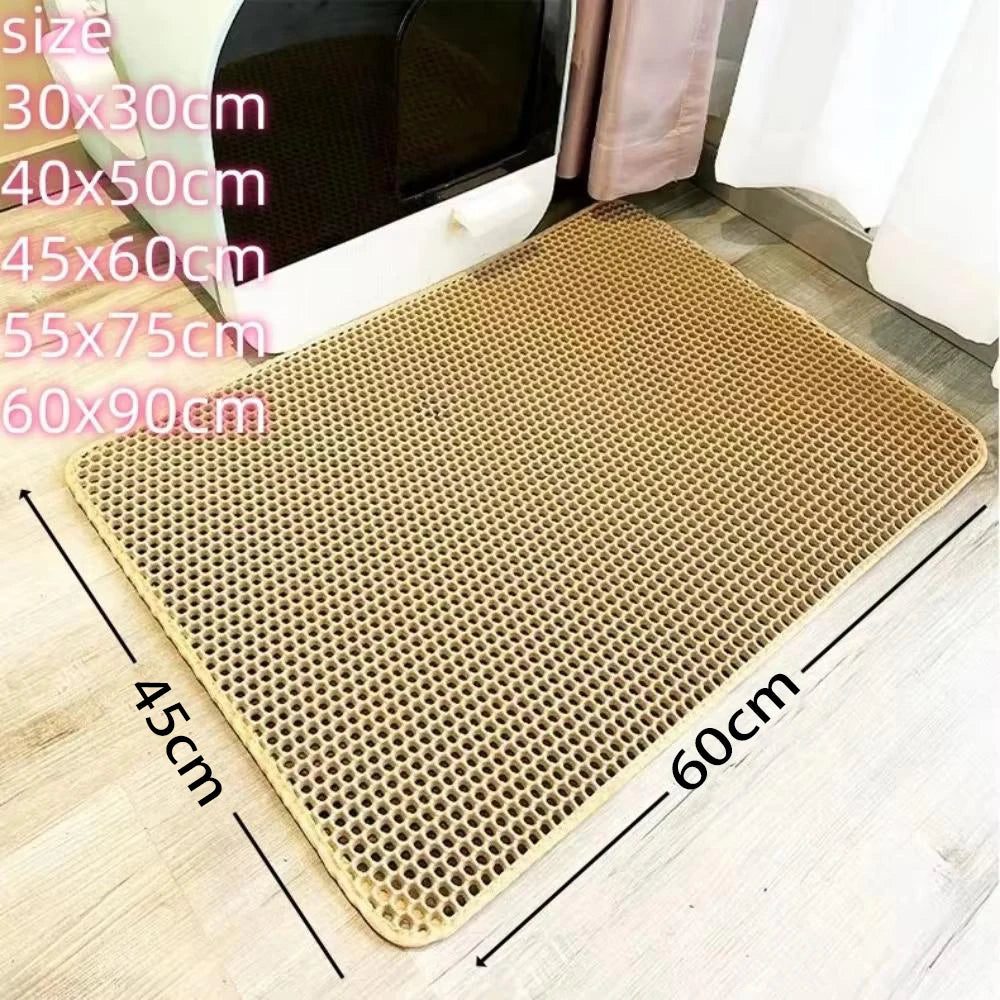 Large EVA Cat Litter Mat - Double Layer Waterproof Toilet Mat