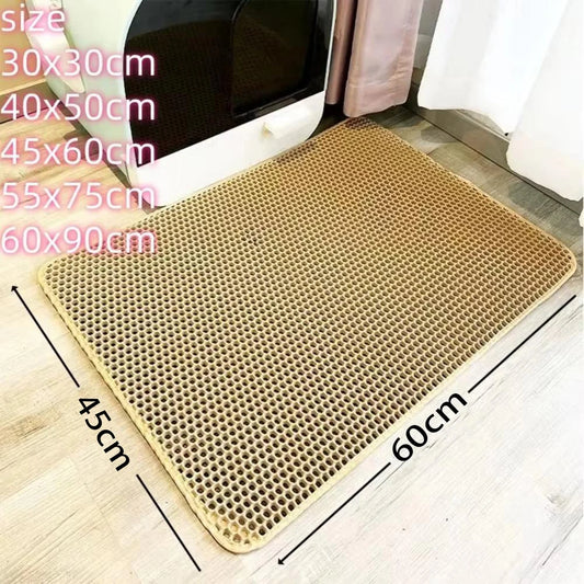 Large EVA Cat Litter Mat - Double Layer Waterproof Toilet Mat