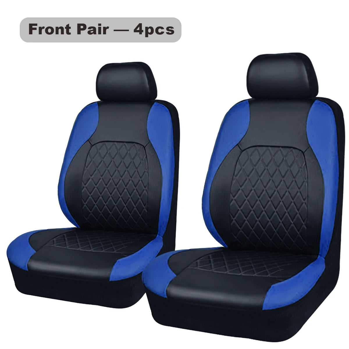 All-Season Quilted PU Leather Car Seat Cover, Waterproof Set