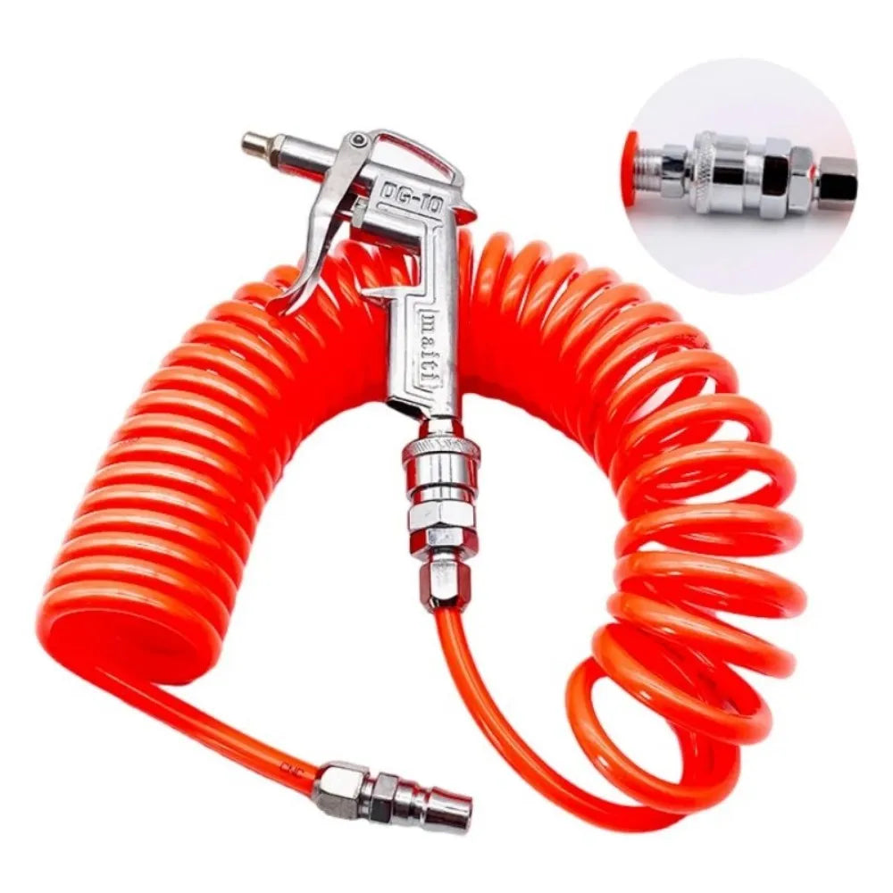 High Pressure Cleaning Gun C/EU Type Tube 8*5mm Retractable Hose Pu Compressor Air Hose Air Dust Collector Blowout Spring Tube