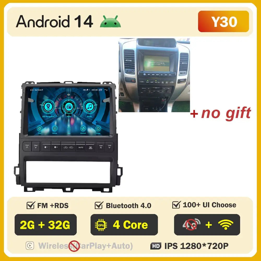 Android Car Stereo for Toyota Land Cruiser Prado & Lexus GX470 (2002–2009) — CarPlay, GPS Navigation, Multimedia