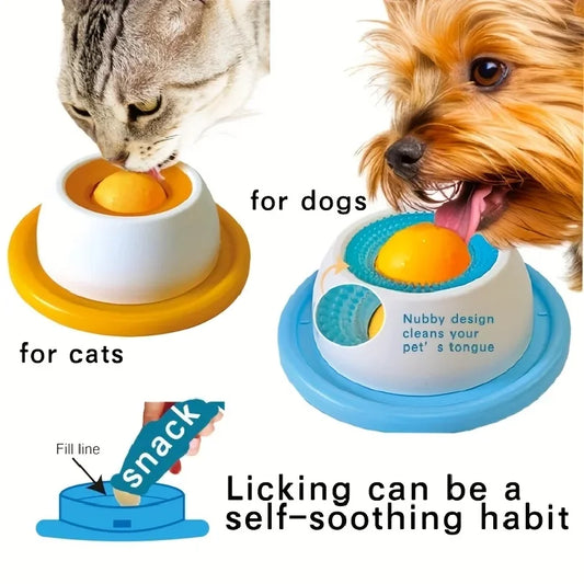 Yogurt Lick Plate for Dogs & Cats - Slow Feeder Snack Bowl
