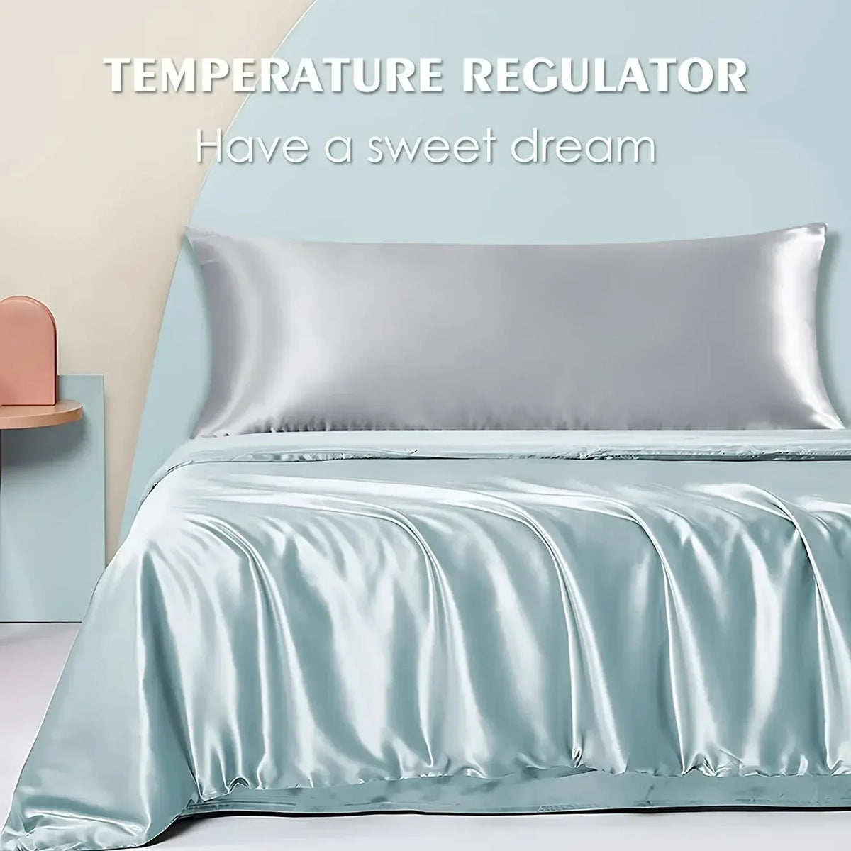 1pc Luxurious Satin Pillowcase for Hair and Skin Care Soft, Silky, Long Body Pillow Cover for Bedroom,Hotel, and Home Decor