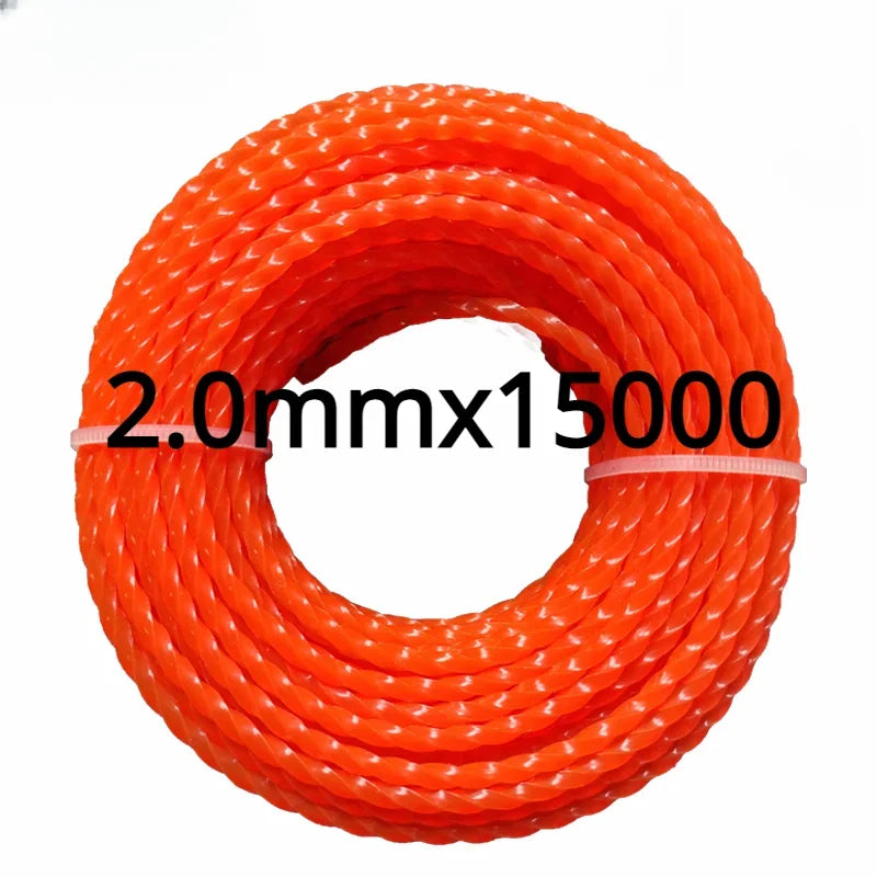 2mm～3mm*10m～25m Mowing Nylon Grass Trimmer Rope Brush Cutter Trimmer Line Mowing Wire Lawn Mower Accessory