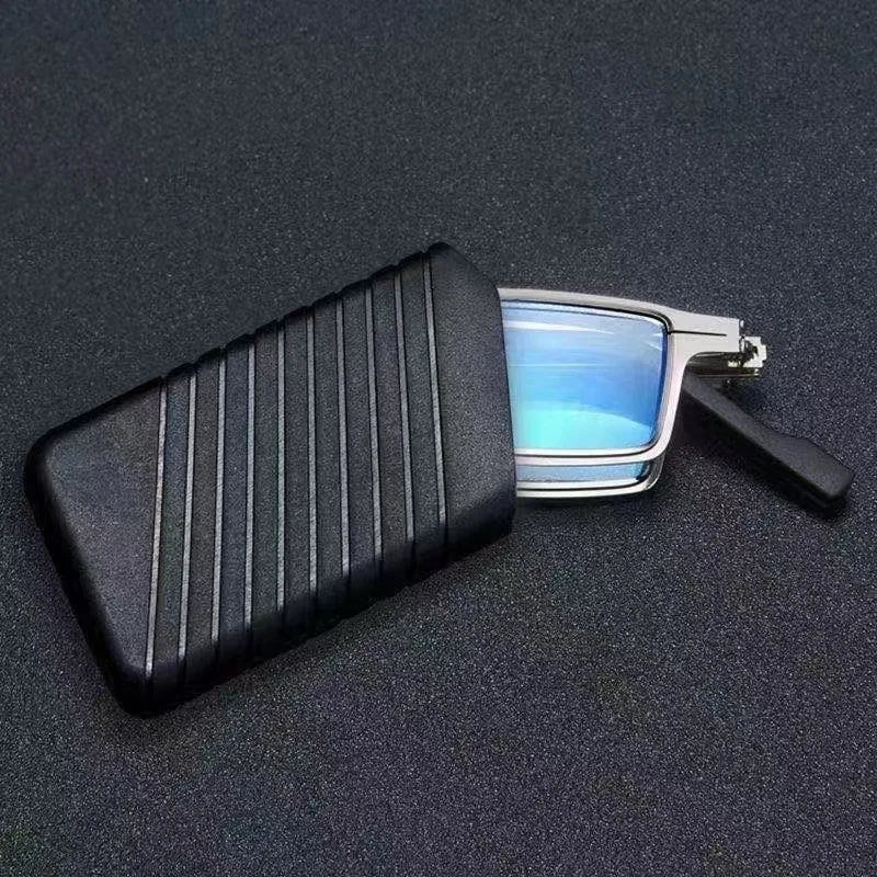 Folding Reading Glasses with Blue Light Filter — Ultra-Light Full Metal Frame