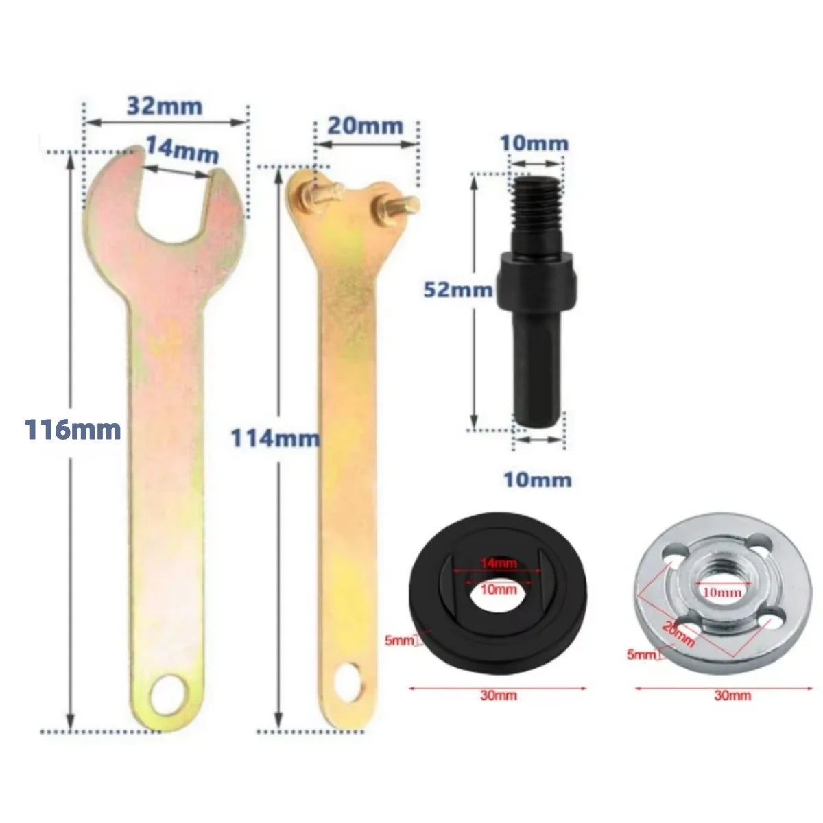 Drill Adapter Universal Drill Adapter with Flange Nut PartsKit, for Cutting Disc Polishing Wheel Metals Handle Holder Adapter