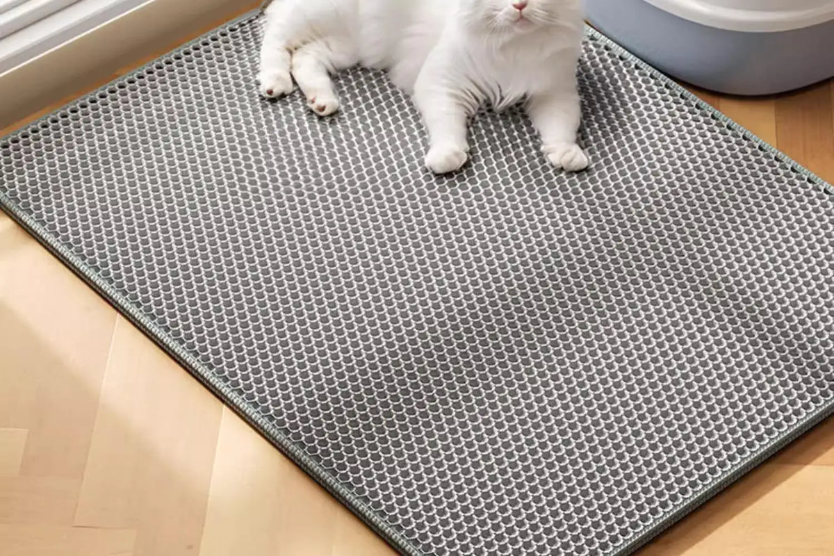 Large Waterproof Cat Litter Mat, 2-Layer Non-Slip