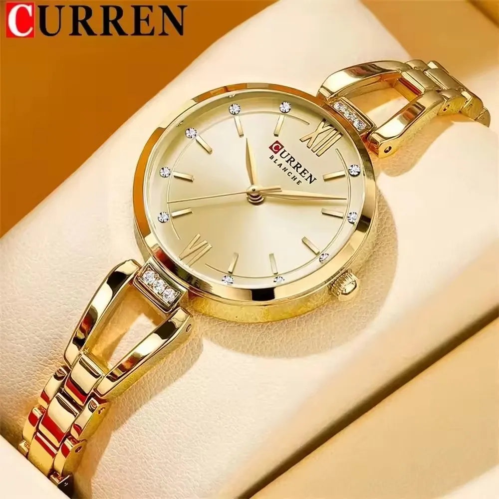 Luxury Women's Stainless Steel Quartz Watch - CURREN 9092