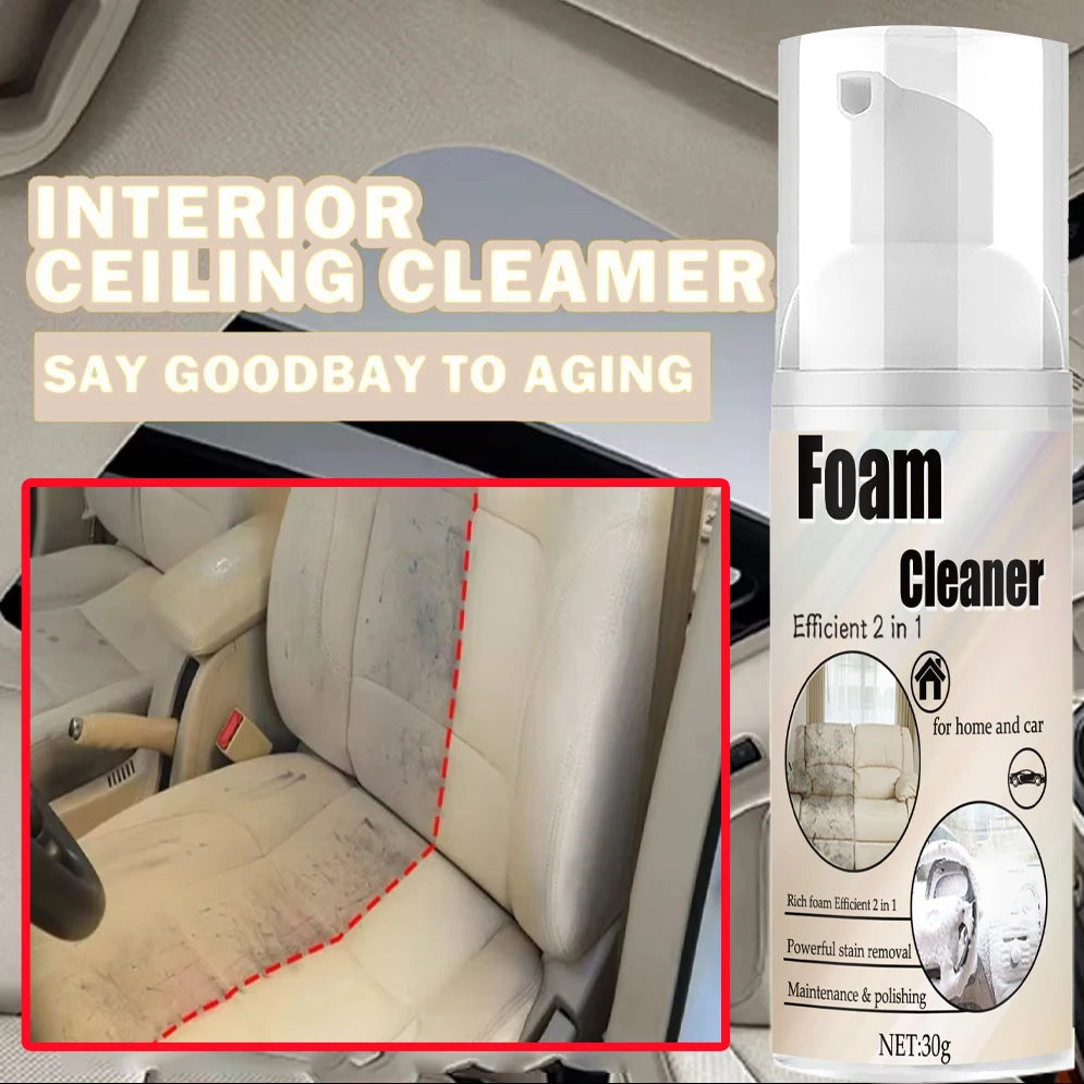 Multifunctional Foam Cleaner Spray – Car Interior, Leather Seat, Sofa & Home Stain Remover | 30g (1–22pc)
