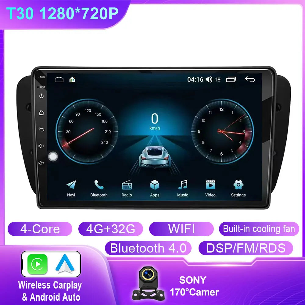 Car Radio For Seat Ibiza MK4 6J 2008-2015 Android Auto CarPlay GPS Navigation Multimedia Bluetooth 4G WIFI Car Head Unit No 2Din