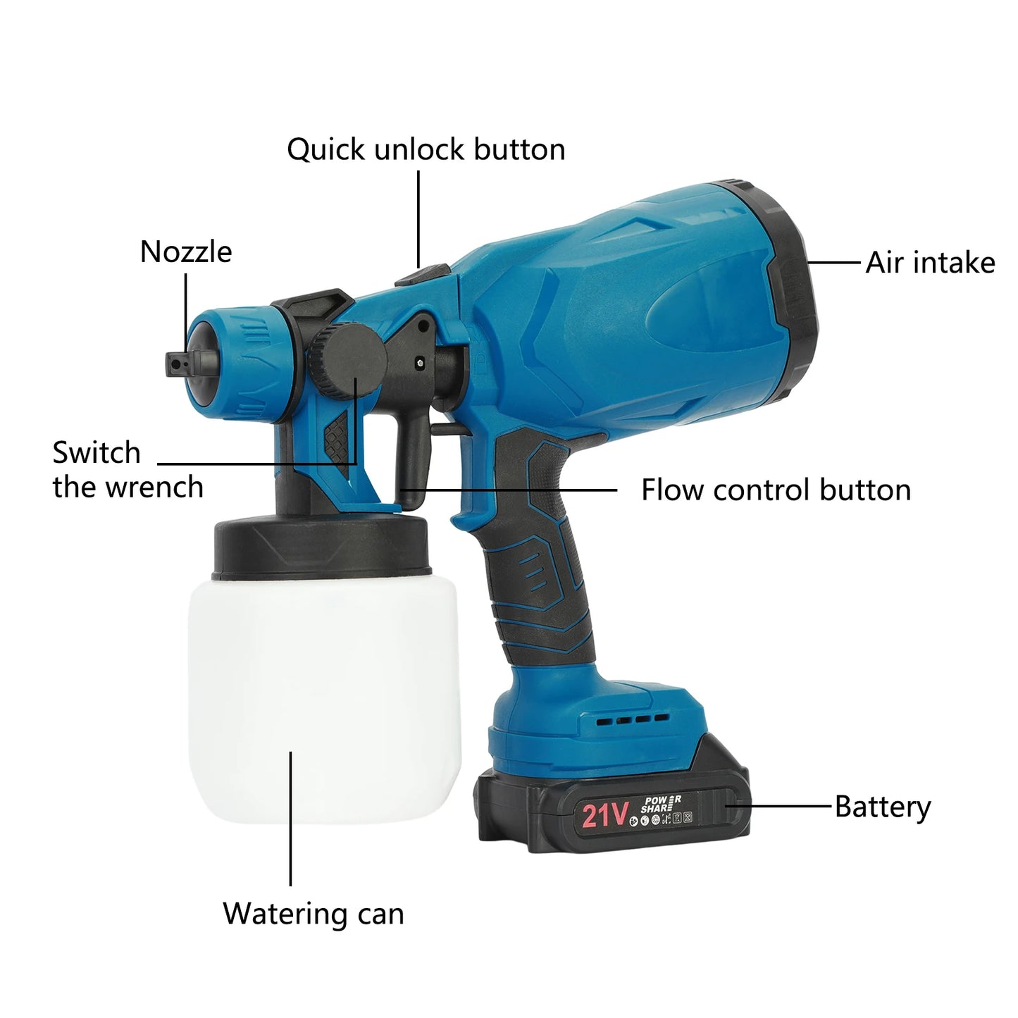 1 Set Mini Paint Sprayer Ergonomic Handle Long-Spray Distance 3 Spray Patterns Rechargeable Multipurpose Electric Handheld Powe