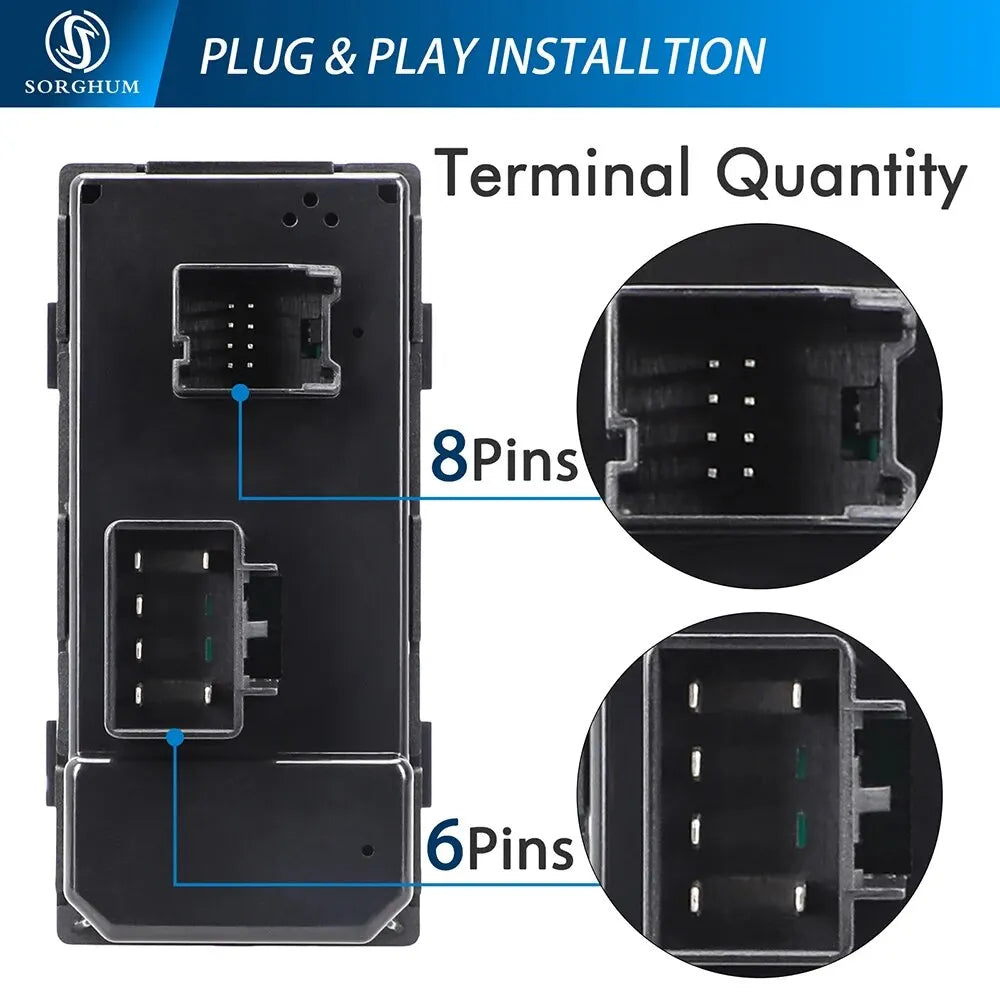 Front Left Power Window Switch — Chevrolet Silverado & GMC Sierra / Traverse / Yukon / Buick