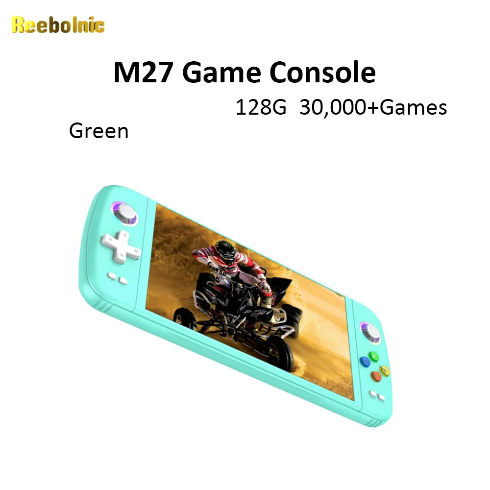 Reebolnic M27 Game Console 7.0 Inch IPS Screen 30+Simulators 30,000+Games Installed Retro Handheld Game Console Portable 4000mAh