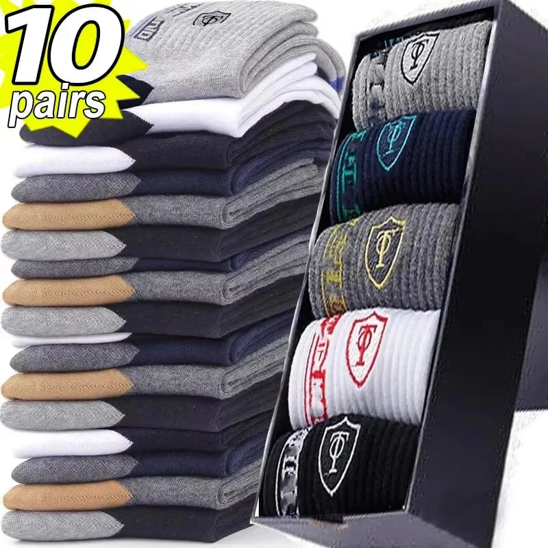 Men's Cotton Blend Crew Socks, 5 or 10 Pairs