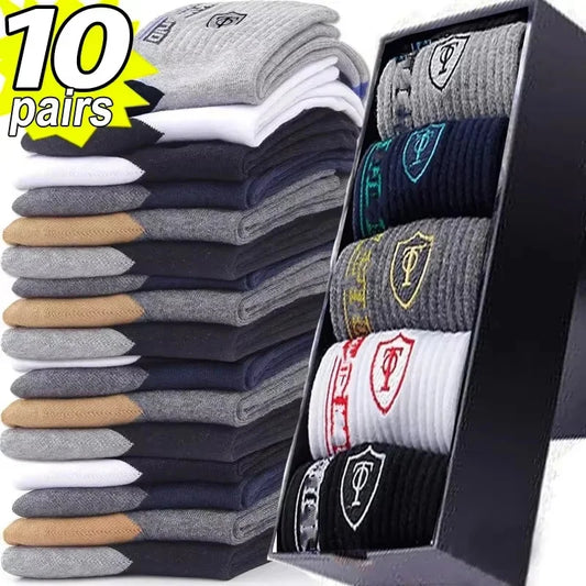 Men's Cotton Blend Crew Socks, 5 or 10 Pairs