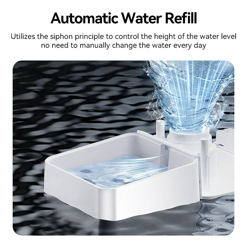 Automatic Pet Feeder with Water Fountain, 5L Food and 3.5L Water