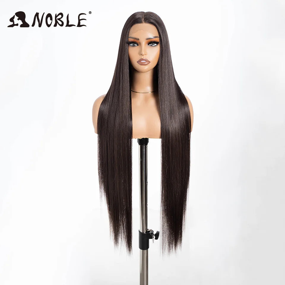 Noble Synthetic Lace Front Wig Cosplay 38 Inch 13X4X1 Straight Lace Front Wigs For Women Blonde Wigs High Density Lace Wig