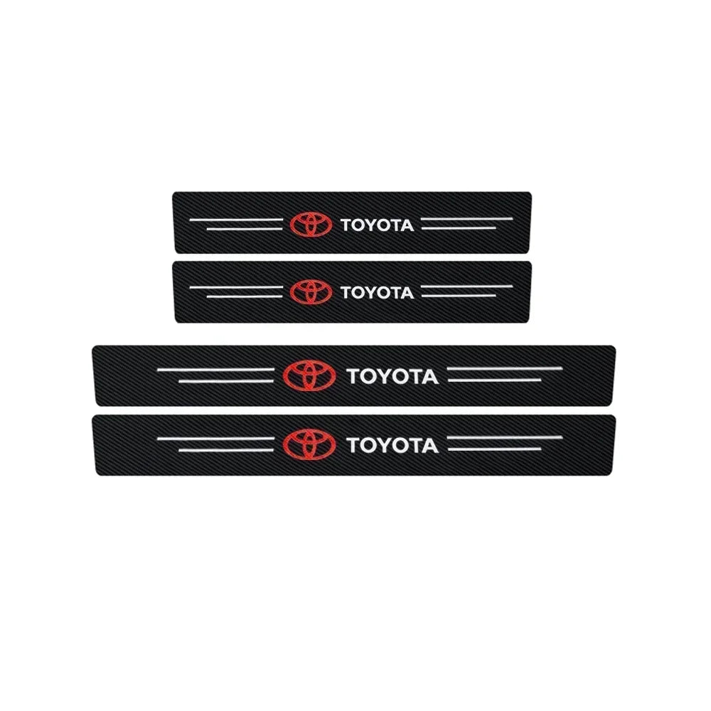 For Toyota Rav4 Yaris Prius Avensis Corolla Camry Car Threshold Strip Carbon Fiber Sticker Car Door Sill Protector Accessories