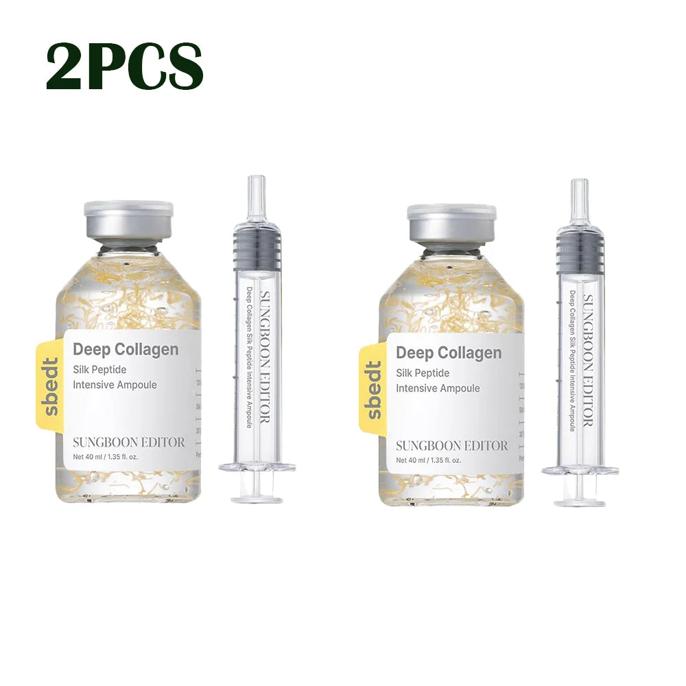 Collagen Ampoule Essence Liquid Set - Needle Type Firming Anti Wrinkle Line Sculpture Skin Care Moisturizing Repair Serum