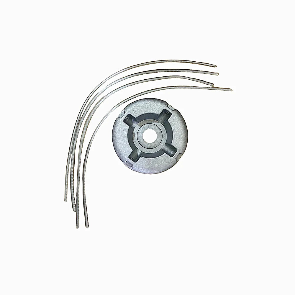 Universal Aluminum Grass Trimmer Head with 4 Lines Brush Cutter Head Thread Nylon Grass Cutting Line Head for Lawn Mower Silver