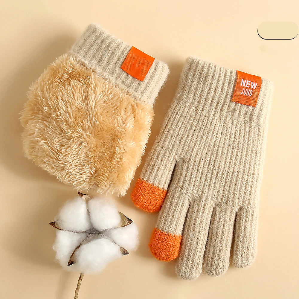 Kids Fleece Lined Knit Gloves - Winter School Gloves 6-12 Years - photo 11