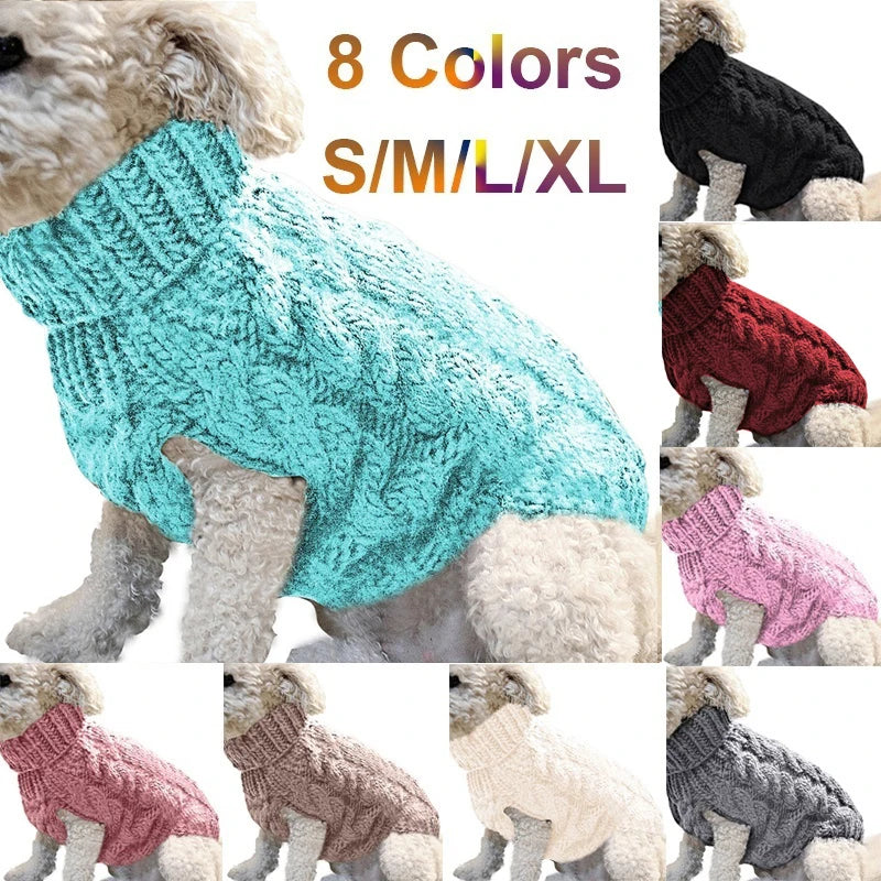 Knitted Dog Sweater Vest - Warm Winter Pullover for Small Dogs