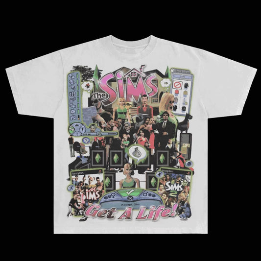 The Sims Classic Summer Tee Cotton Printing Short Sleeve Trendy Fashion Top Casual Loose Tees Oversized Streetwear Men Women Top