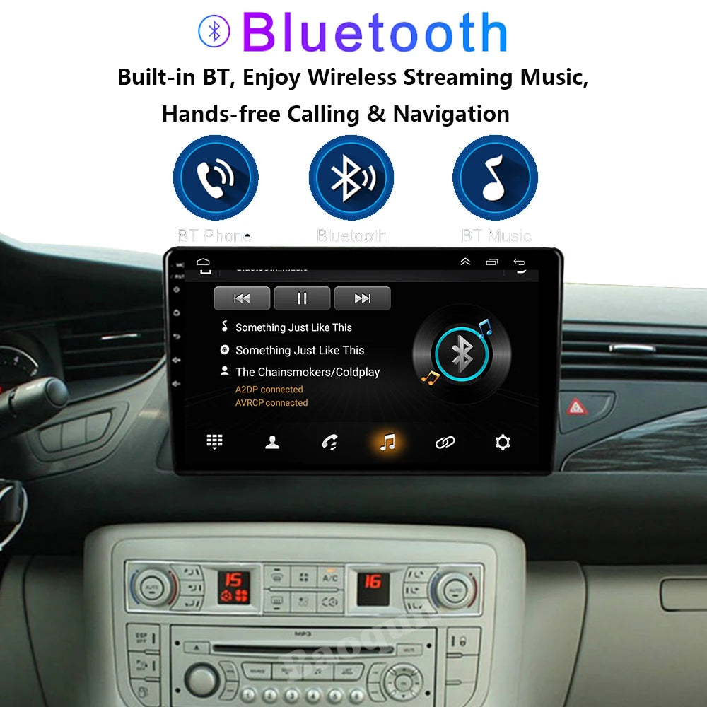 Android 16 Carplay For Citroen C5 2008-2017 Car Radio Auto 4G GPS Navigation Multimedia Video Player Stereo Multimedia Video