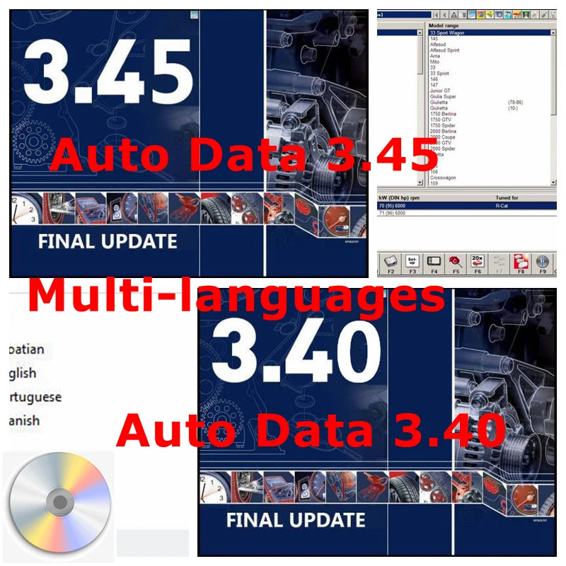 2025 hot Auto Repair Software AUTO DATA 3.45 Wiring Diagrams data with install video AutoData 3.40 Multi-languages CD USB Drive