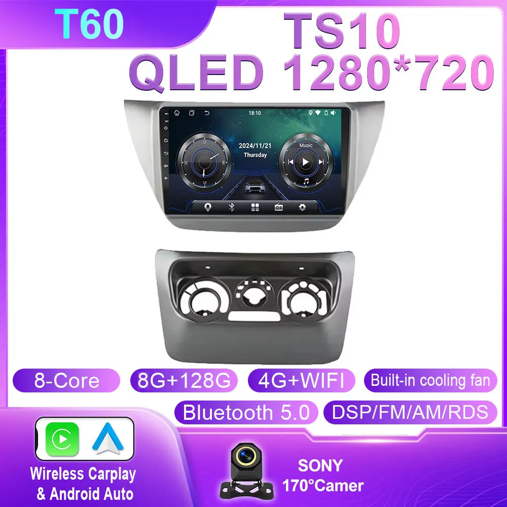 Car Stereo with Apple CarPlay & Android Auto, Compatible with Mitsubishi Lancer 9 CS (2000-2010)