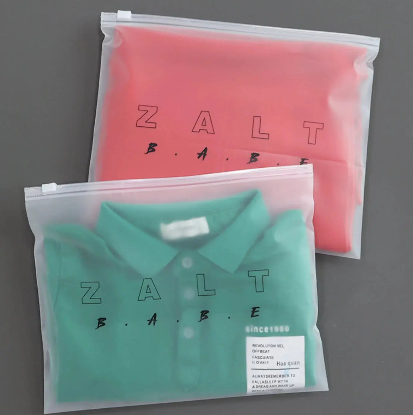 30/50/100PCS Matte Plastic Zipper Packaging Bags – Waterproof Garment & Shirt Storage | Custom Logo