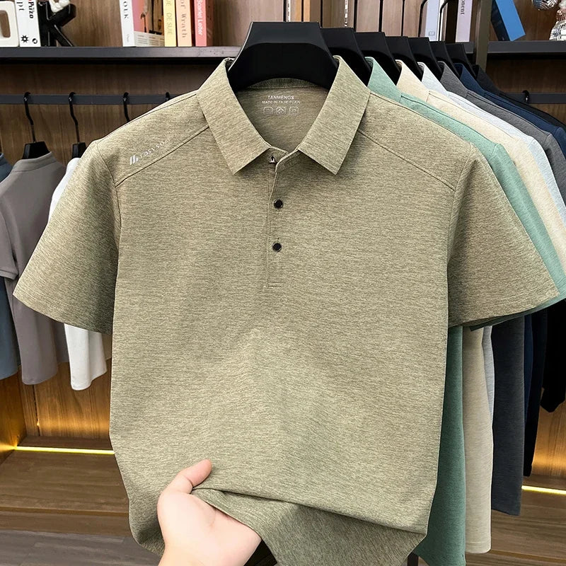 Men's Modern Polo Shirt - Slim Fit, Short Sleeve Business Casual