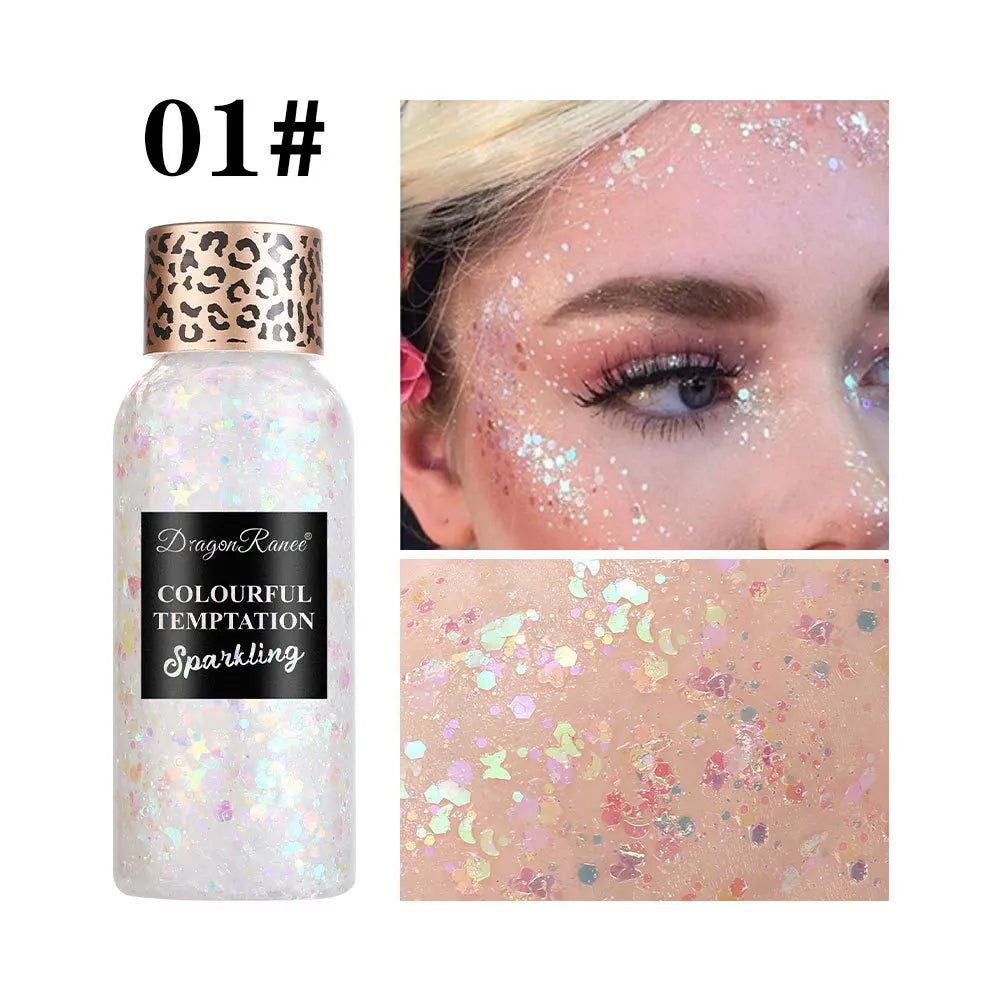 Eye Glitter Nail Hair Body Face Gel Art Waterproof High Gloss Glitter Body Multifunctional Makeup Decoration Party Festival
