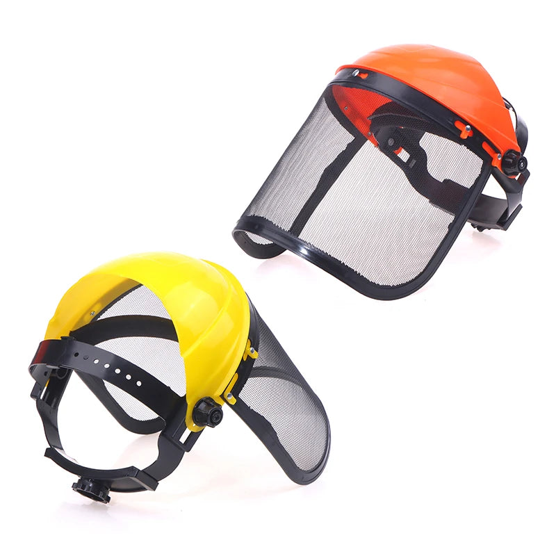 1PC Garden Grass Trimmer Safety Helmet Hat with Full Face Mesh Protective Mask for Logging Brush Cutter Forestry Protection